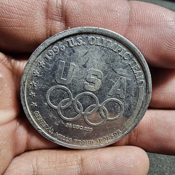 1996 Atlanta Olympic Games Silver Tone  Cycling Commemorative medal Coin Token s - Picture 2 of 11